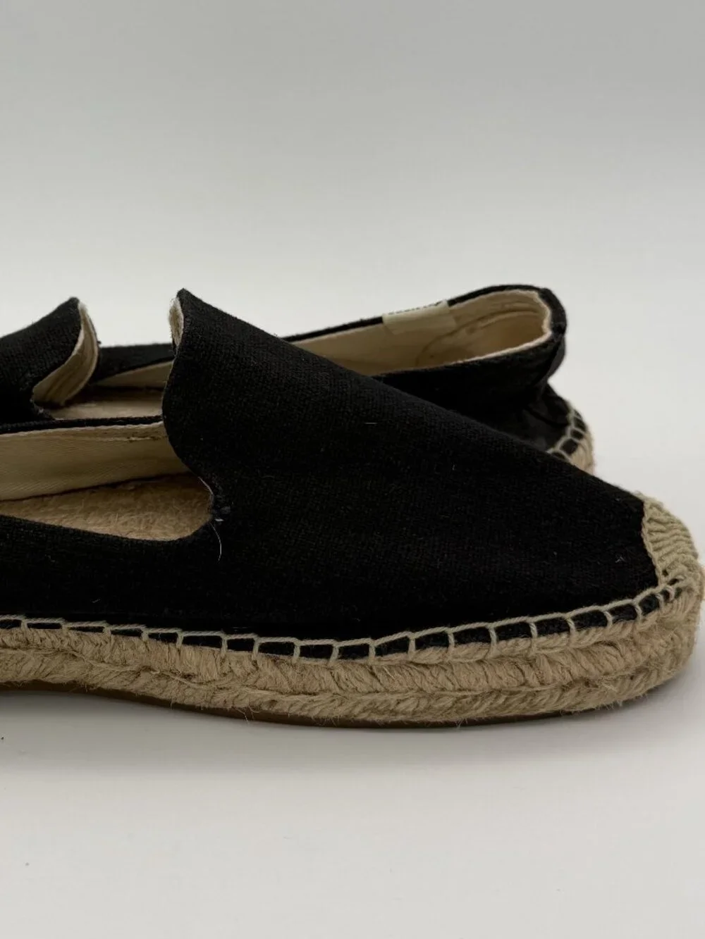 Soludos The Dali Original Espadrille Black Canvas Flats Size 11